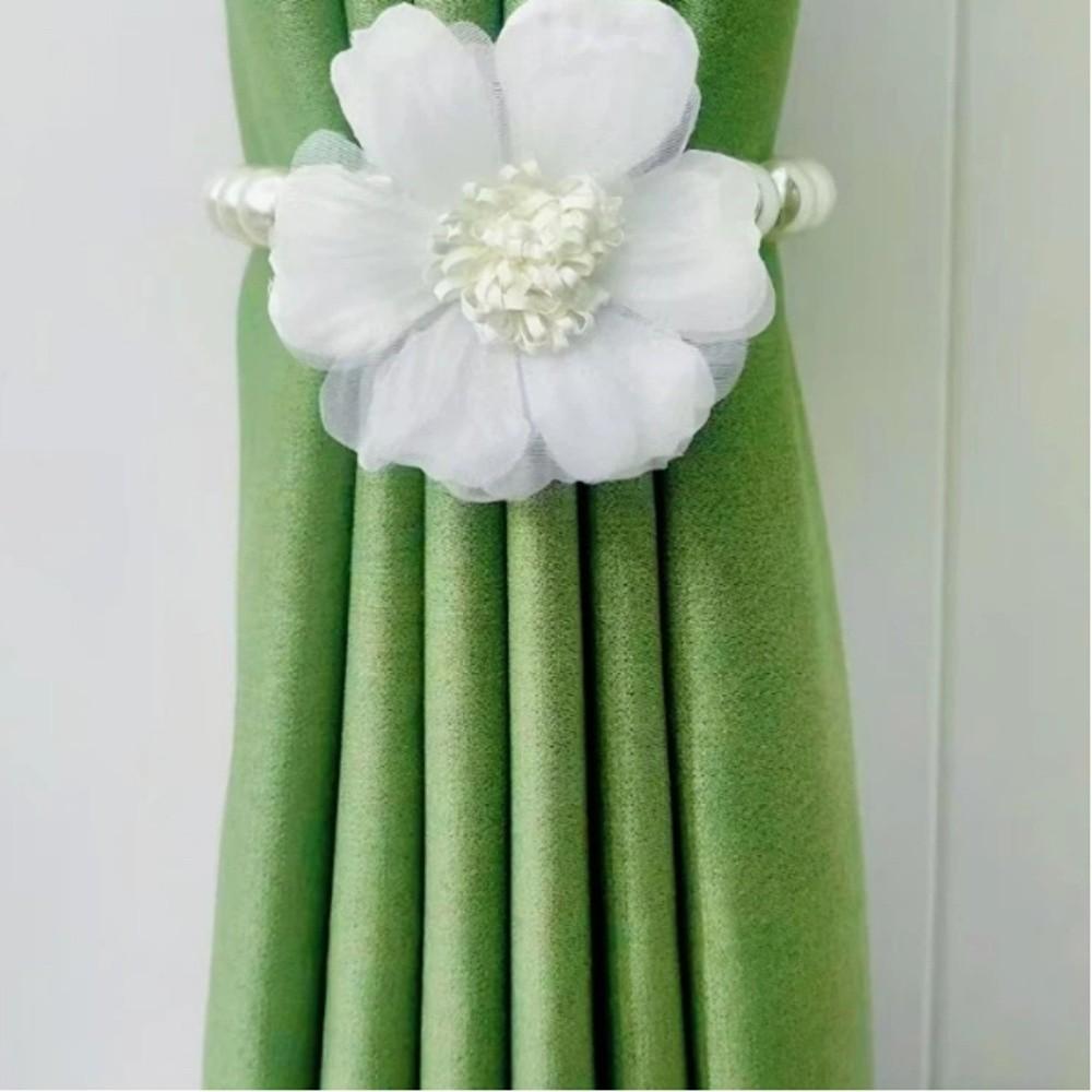 Flower Curtain Tiebacks Handmade Window Ties Creative Curtain Buckle  For Home Office Decorative
