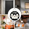 Halloween Ghost Door Sign Wooden Ghost Welcome Sign Spooky Decorative Sign for Home Holiday Yard Wall Decor