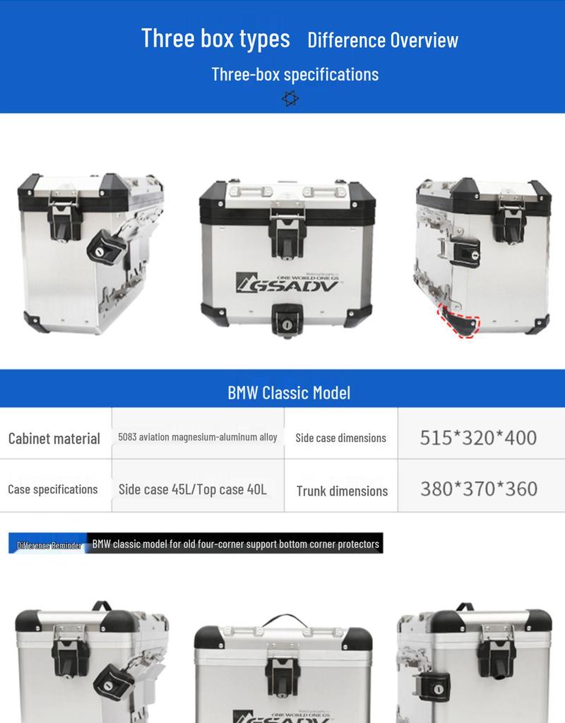 GSADV Aluminum Alloy Guard Bar Bumper for BMW S1000XR Side Box and Trunk Modifications.