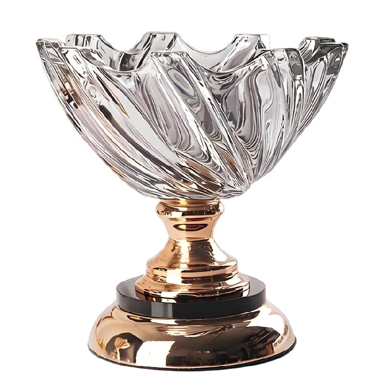 Crystal Glass Fruit Bowl Decorative Bowl for Home Decors Pedestal Bowl for Party Dining Table Centerpieces Serving Bowl