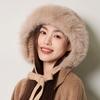 Knitted Hat Women's Autumn Winter Hemp Pattern Wool Collar Wool Hat Velvet Snow Hat