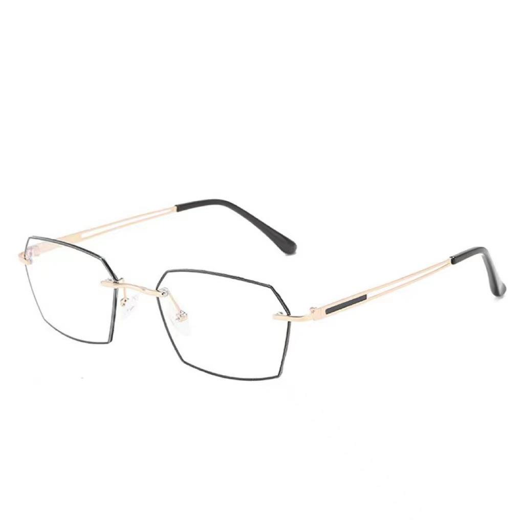 Ultra-Light High-End Reading Glasses Men S Business Leisure Anti-Blue Light Multilateral Frameless Trimmed Metal Reading Glasses 8886 100