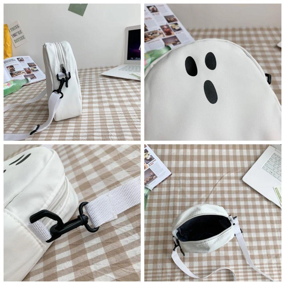 Cute Oxford Cloth Messenger Bag Mini Size Zipper Closure Crossbody Bag Cartoon Print Storage Bag Women