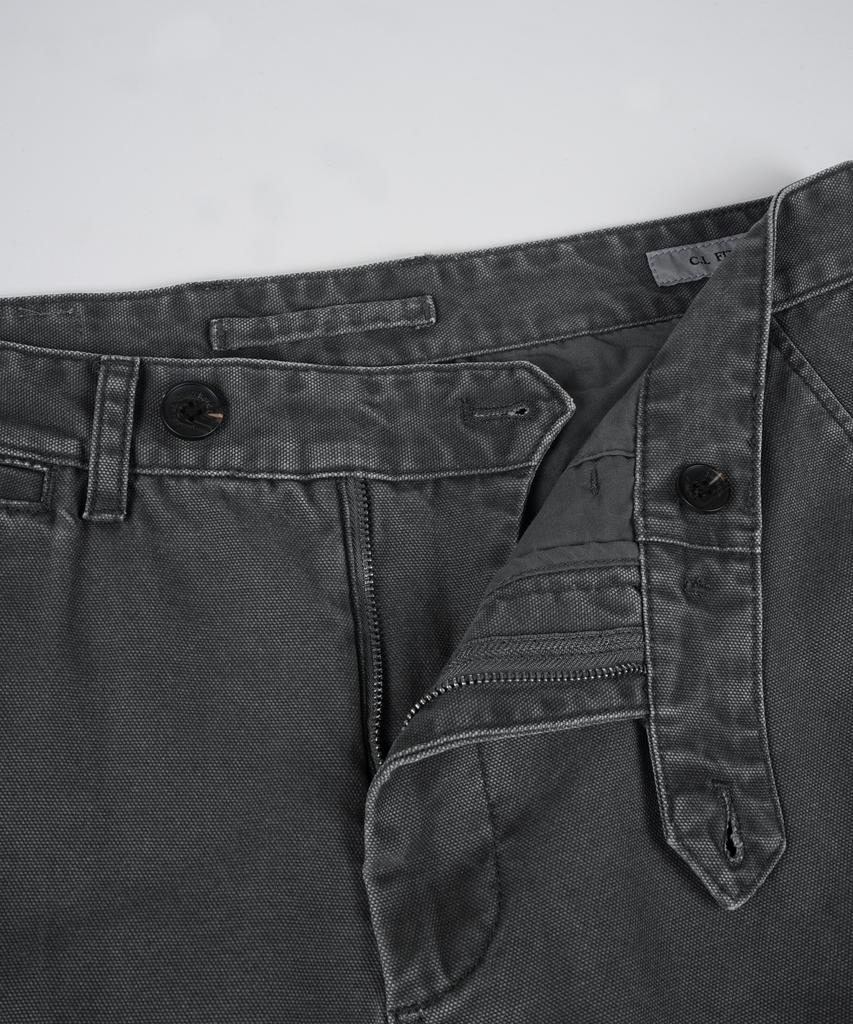 BIRBANTE Garment-Washed Cargo Chino Pants - Dark Grey