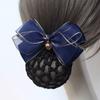Trendy Exquisite Cloth Elegant Spring Clip Retro Mesh Snood Women Headdress Hairnet Bow headwear