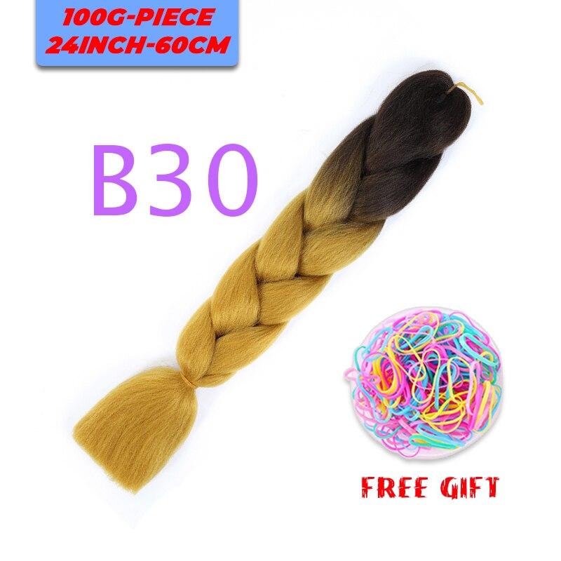 MERISIHAIR Single Ombre Color Synthetic Hair Extension Crochet Twist Jumbo Braiding Long Hair