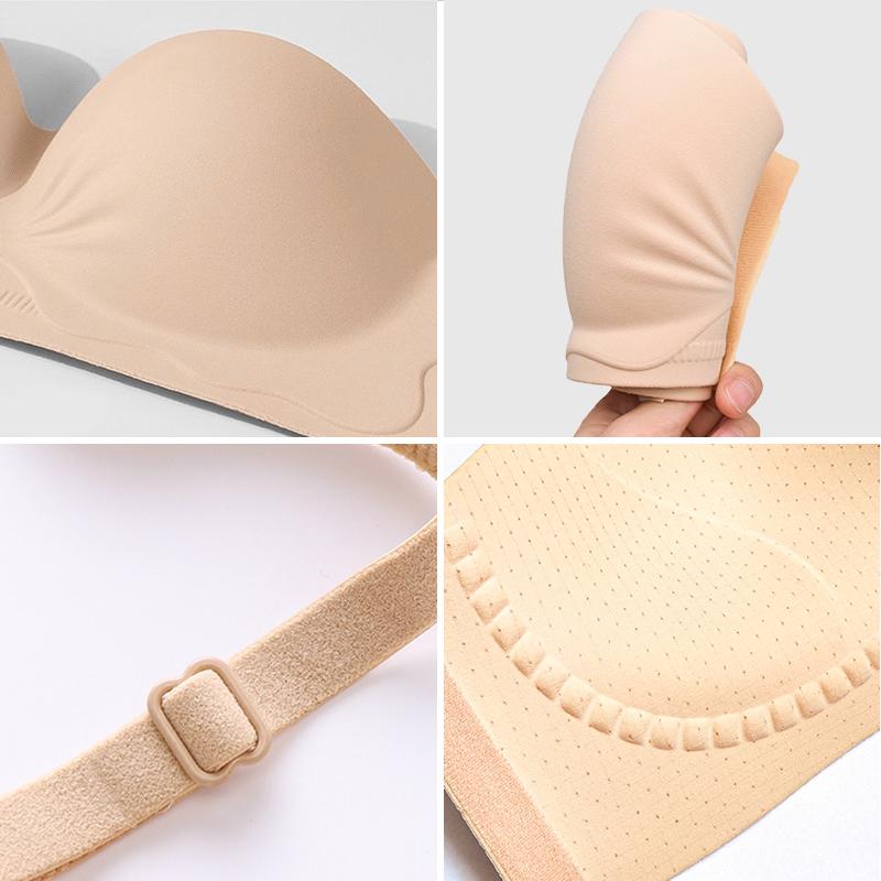 Seamless Strapless Bra Push Up Brassiere Sexy Backless 2 In 1 Bras Solid Color Invisible Bras Sexy Lingerie Female