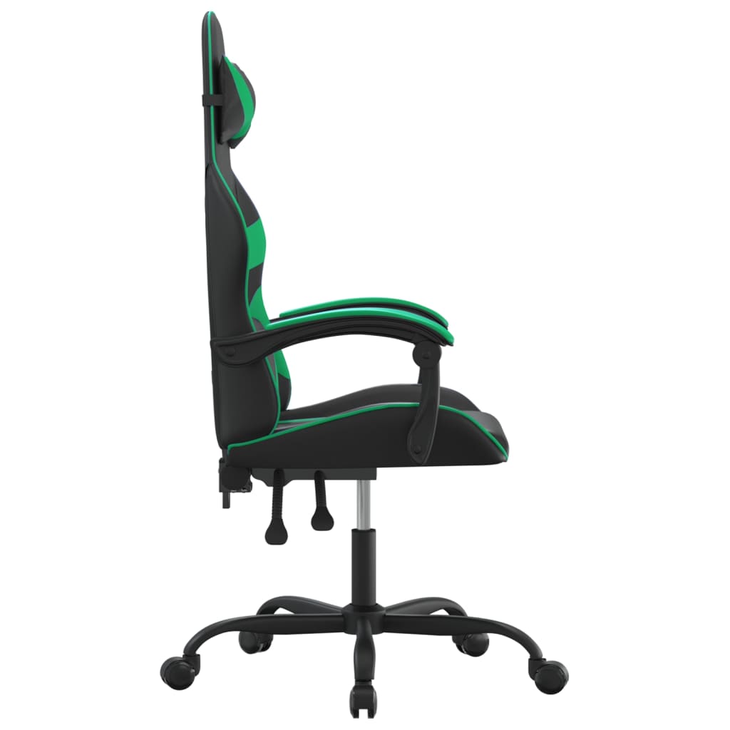 Gaming Chair Black and Green Synthetic Leather
