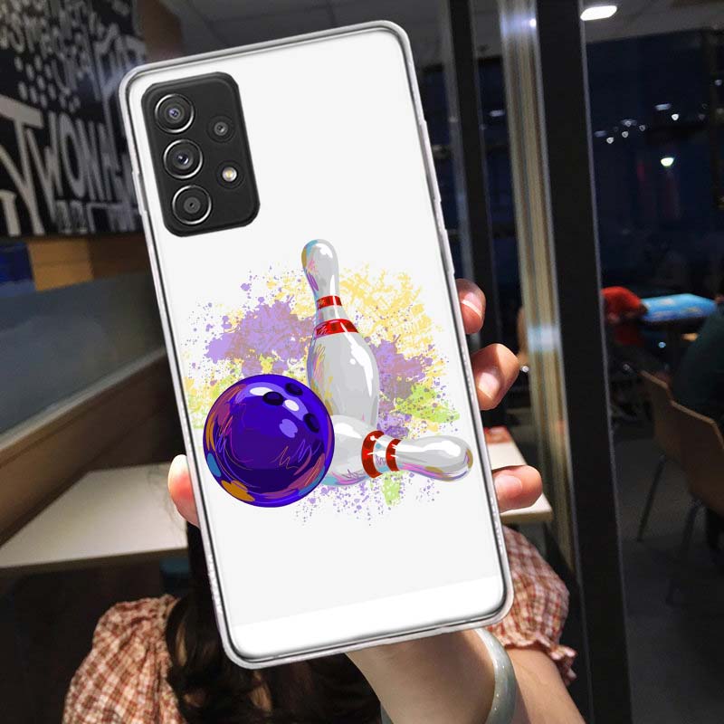 Bowling Entertainment Activities Phone Case for Samsung A54 A57 A37 A17 A14 A15 A12 A24 A34 A55 A35 A25 A52S A07 A05S A04S A22 A