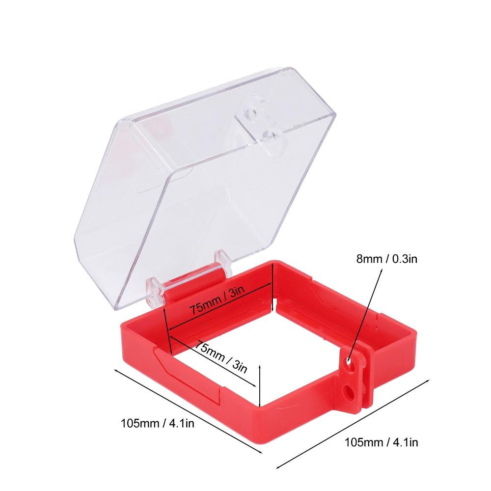 105x105x63mm Emergency Stop Button Cover Transparent with Mounting Parts Emergency Stop Button Protector