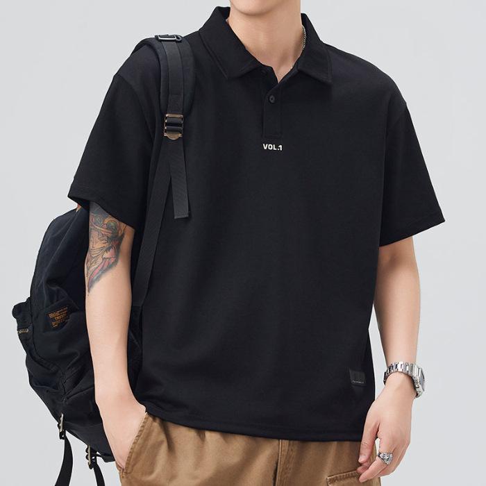Men's New Summer Loose Short-sleeved POLO Shirt Lapel Thin Short T