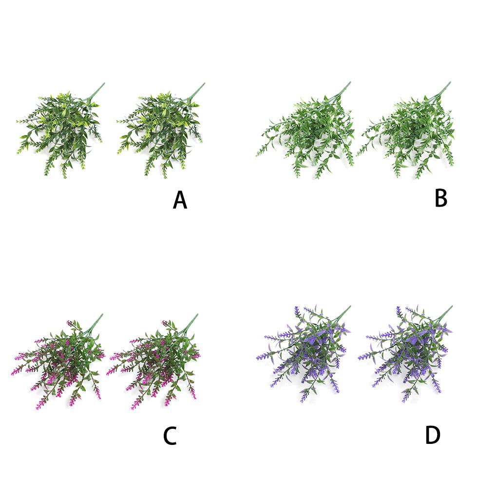 2Pcs Artificial Lavender Flower 7 Prongs Garden Plant Bouquet Supplies for Party Home Vase Photography Props