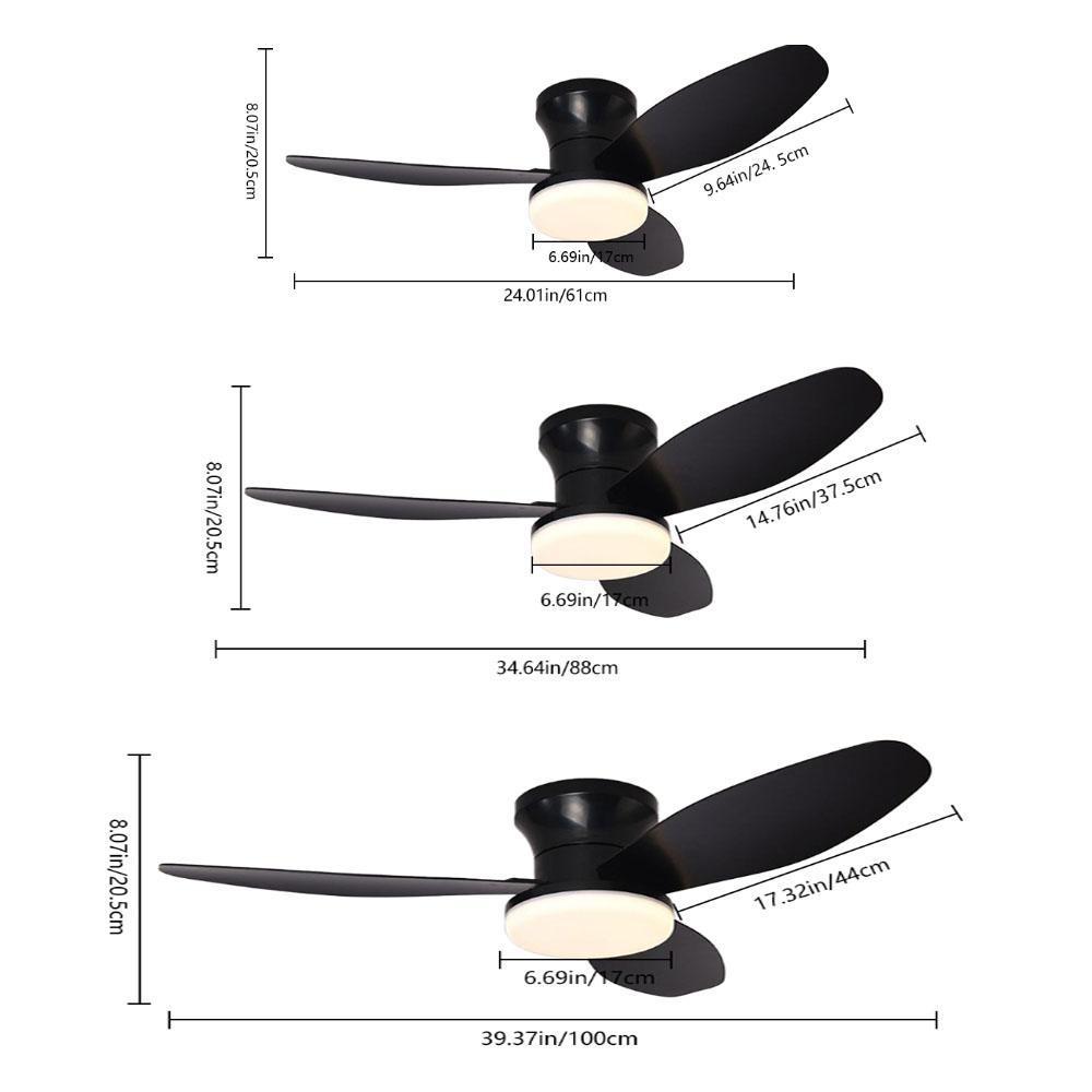 3-blades Living Room, Dining Room, Study, Office Ceiling Fan Lamp. Nordic Bedroom, Ceiling Fan Lamp.