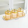 Wild Pigeon Amber 3-Jar Seasoning Set with Gold Bear Tray