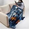 1PC Throw Contemporary Style Printed Power Wolfs Animals Flannel Blanket for Couch Bed Sofa Comfy Warm blankets Perfect Gifts