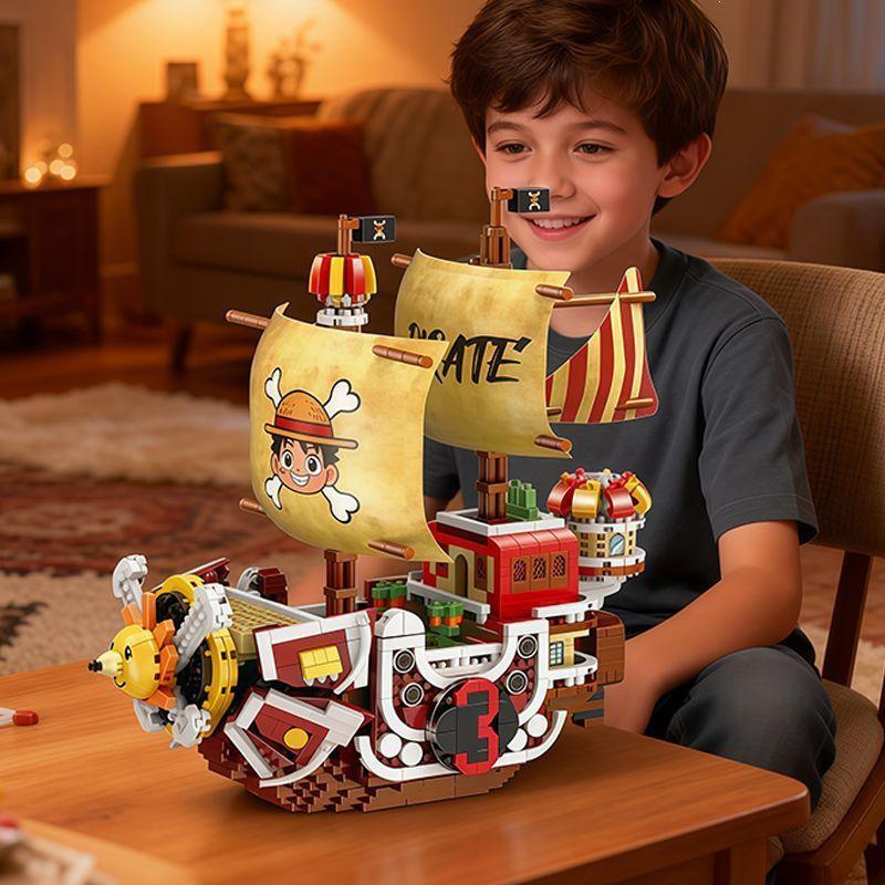 Chao Wan Pirate King Thousand Sunny Ship Building Blocks Model - Educational Creative Toy for Boys