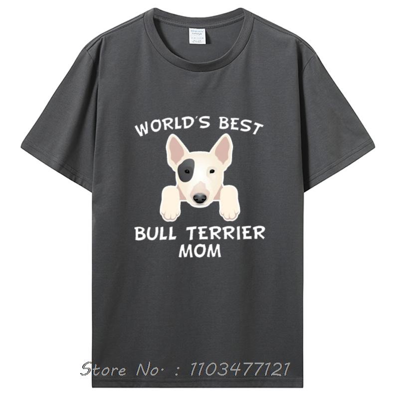 New Bull Terrier Mom T Shirt - World'S Best Bull Terrier Mom Dog Owner T-Shirt Graphic Tees Clothing Oversized Tshirt