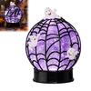 Spooky Party Glitter Ball Halloween Ghost Table Light Lamp, Glowing Spiderweb Faux Crystal Sphere