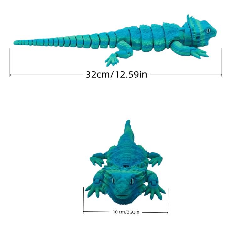 32Cm 3D Printed Mane Lizard Simulation Animal Model Ornament Joints Movable Mane Lizard Desktop Decoration Children'S Toys Gift