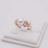 Color Gold Inlaid Pearl Ring Russian Color Gold Beautiful 585 Purple Gold Plated Rose Gold Live Ring