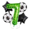 5pcs 40inch Pixel Number Balloons Set/Soccer Theme Birthday Balloons with Helium Valve/Aluminum Film Material/Ideal for Birthday
