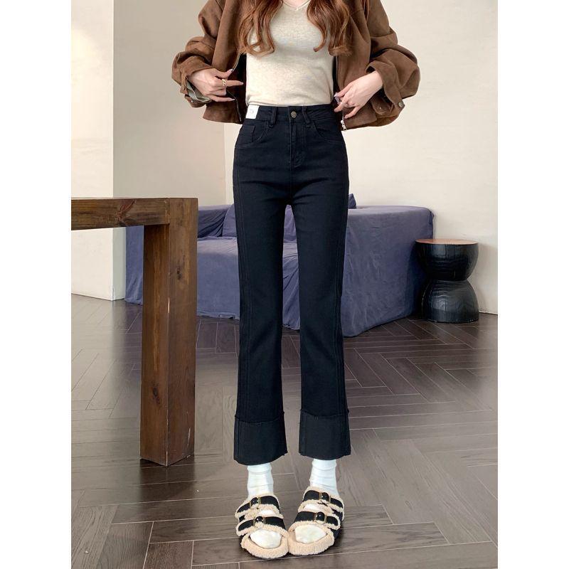 High Waist Stretch Denim Jeans for Plus Size Women: Slimming Straight-Leg, Petite Fit for Pear Shape - Perfect for Spring & Autumn