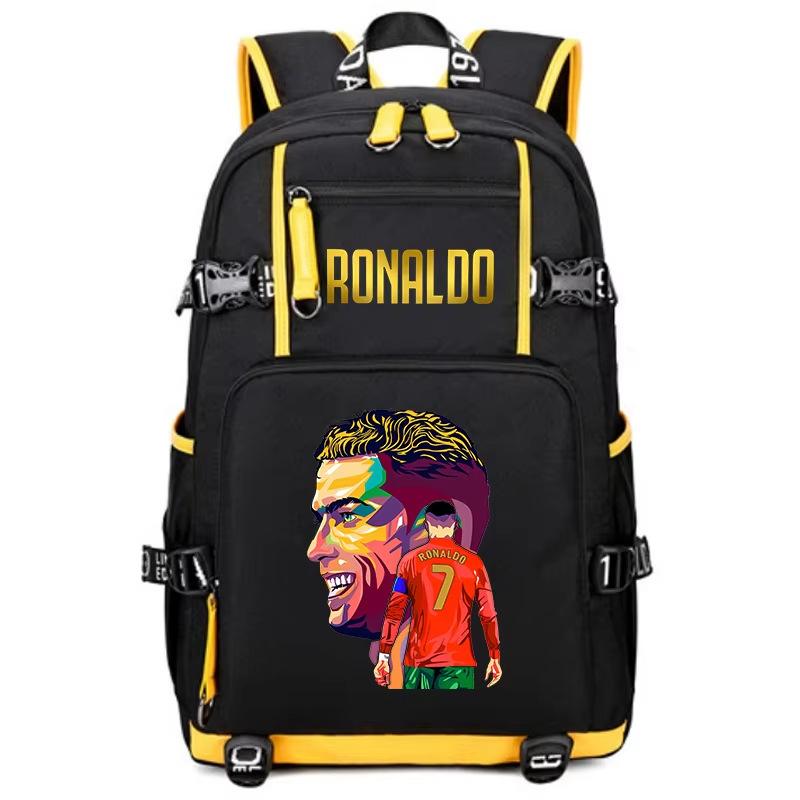 Football Star Peripheral Personality Print Youth Backpack Large Capacity Student Bag