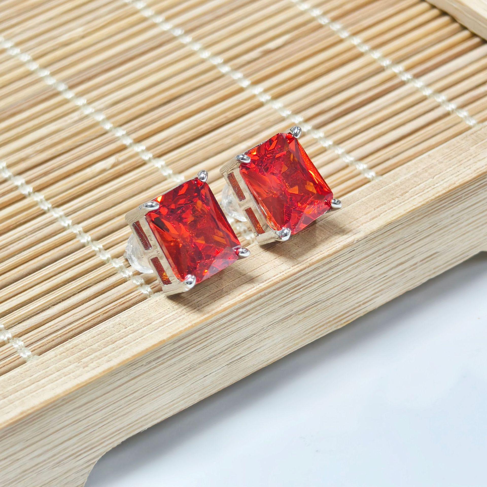 Gessen Jewelry: Women s High Carbon Stone Ring, Earring, Pendant Set with Colored Gem Ice Flower Cut