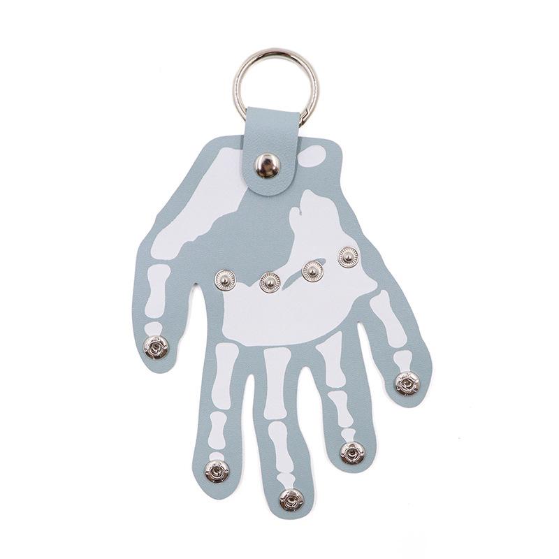 Creative Punk Style Skeleton Finger Keychains PU Leather Halloween Novelty Keychains New Popular Products Funny Bone Keyholders