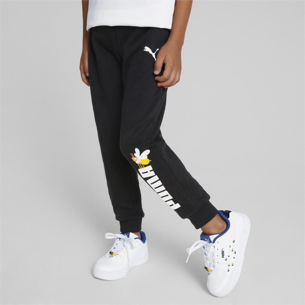 PUMA Lively Cute Lettered Cuffed Casual Pants Kids bottoms Black 670132-01