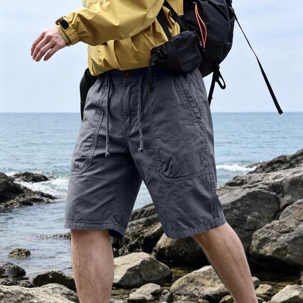 Men’s Cotton Cargo Shorts Relaxed Fit Multi Pocket Knee Length Casual Streetwear Design