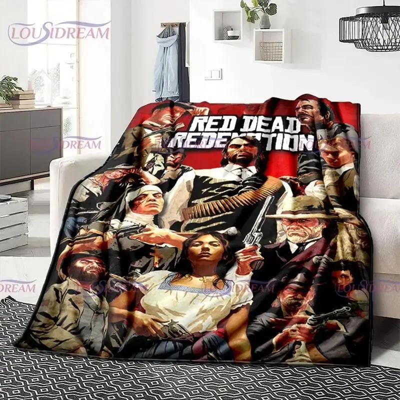 Game Red Dead Redemption Series Blanket John Marston Blanket Flannel Decoration Home Bedspread Cowboy