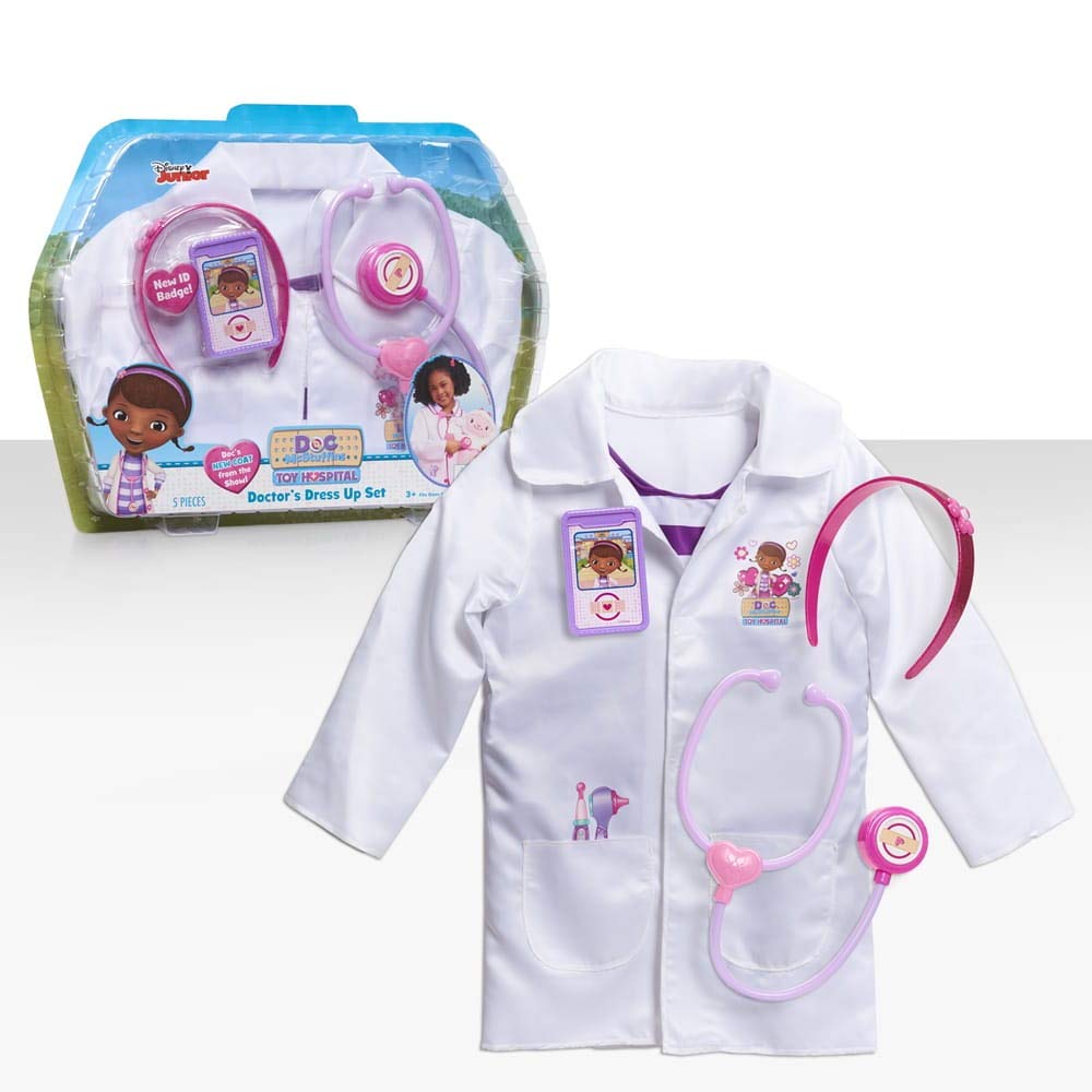 Doc McStuffins Doc McStuffins Playset Costume for Kids, Kids, Halloween, Doctor Role-Playing, White Coat, Uniform
