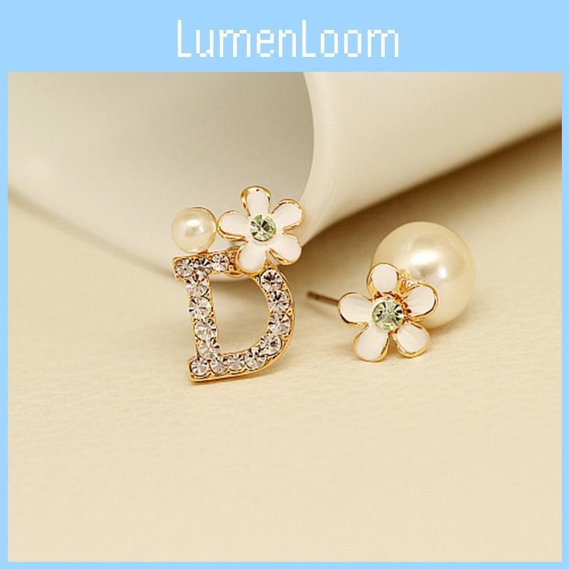 Elegant Women's Alloy Crystal Rhinestone Stud Earrings With Artificial Pearls