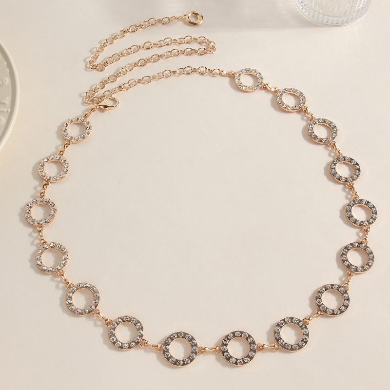 

Mary Rhinestone waist chain - versatile sparkling belt for women, perfect for evening gowns and dresses золотий