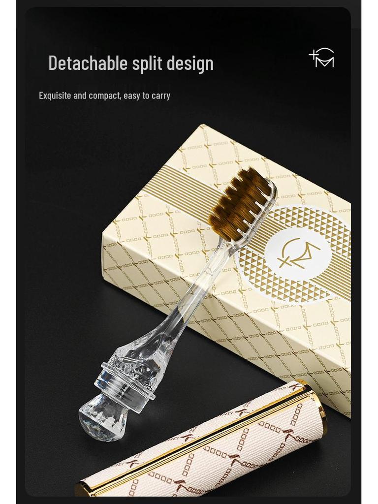 Portable Soft Bristle Toothbrush for Gum Care - 10,000 Bristles - Travel-Friendly Couple's Gift Set