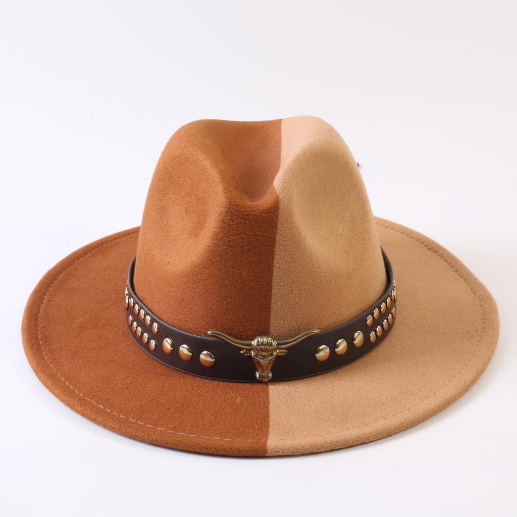 Popular European and American Classic Double-color Wide-brimmed Top Hat Men's and Women's Fashion OL Style Cowboy Hat Jazz Hat