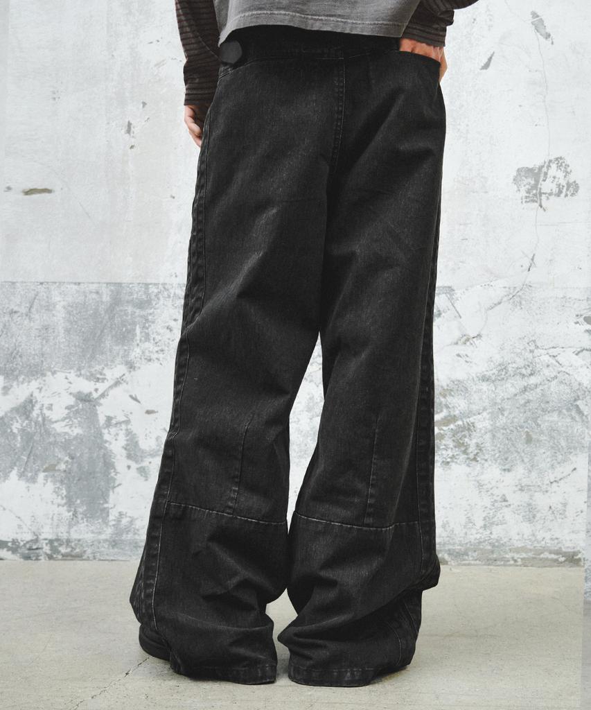 INTEMPOMOOD Track Washed Cotton Wide Pants_Charcoal
