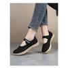 Women Spring Casual Flats Breathable Comfortable Soft Sole Slip-On Mom Shoes Lightweight PU Everyday Wear Old Beijing Style
