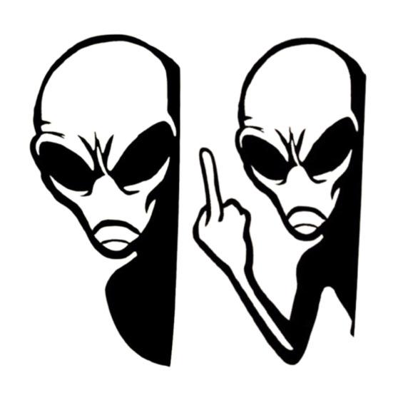 Yousheng Metal Alien Sign Peeping Around Alien Silhouette Sign Garden Decor Flip-off Alien Decoration for Outdoor Yard Tree Fence Post
