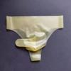 Sexy Latex Mens Rubber Briefs with Penis Sleeve Condom Transparent Exotic Underwear Seamless Male Hombre Lingerie Safety Panties