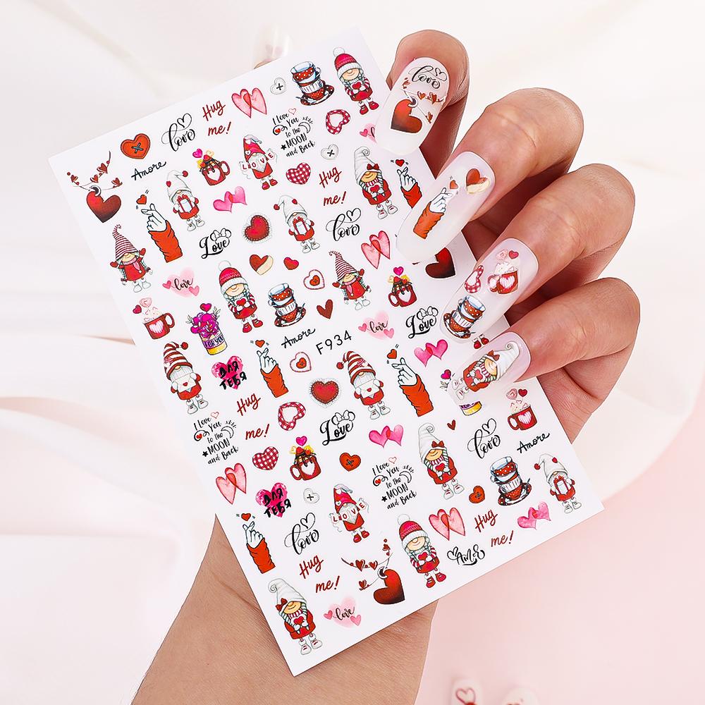 1PCS Valentine's Day Cartoon Nail Art Stickers