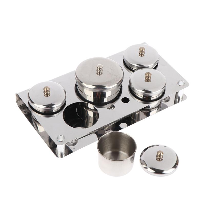 3/5 Stuks Roestvrij Staal Dappen Schaal Bekers Set Salon Manicure Acryl Poeder Vloeistof Container Organizer Tray Dappen Schaal Nagelkunst Gereedschap