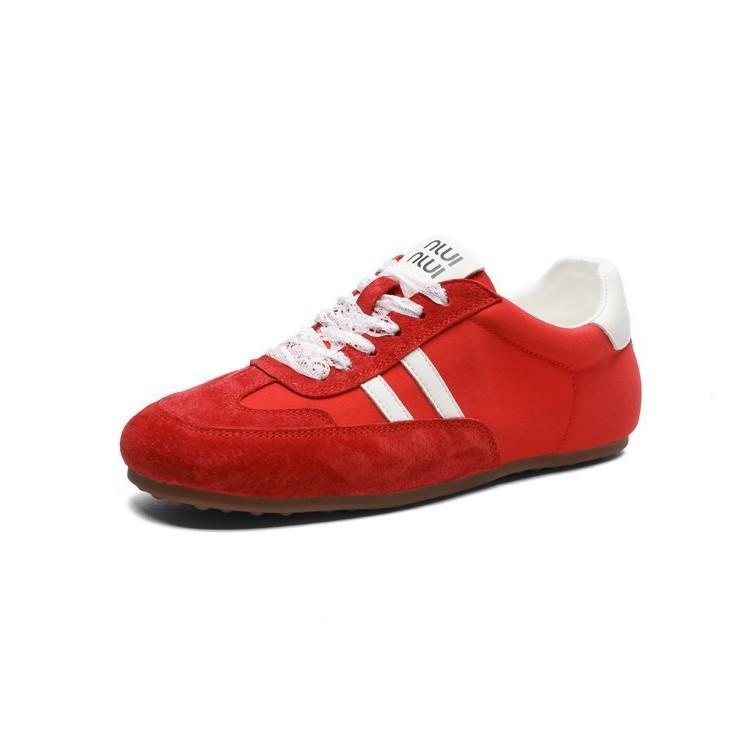 

2025 spring and summer new Korean version popular pearl bow fudge color scheme sports moral training shoes women s shoes trendy Forrest Gump shoes 40 красный