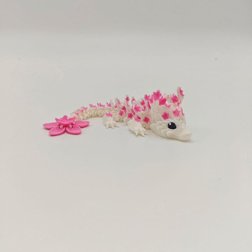 3D Printed Cherry Blossom Dragon Toy: Articulated, Transformable Figure - Bestseller Gift Craft
