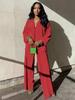 Elegant European & American Women's Solid Color Long Pants Two-Piece Set