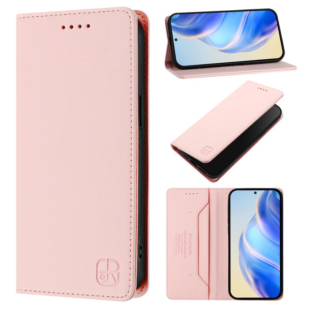 Für Motorola Moto G84 5G Lederhülle RINACASIS RC01 Handyhülle mit RFID-Blockierung Brieftasche Ständer