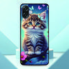 Lovely Kitten Anime Phone Case For Samsung Galaxy A07 4G Painted TPU Black Back Cover A 07 Soft Silicone Protective Fundas