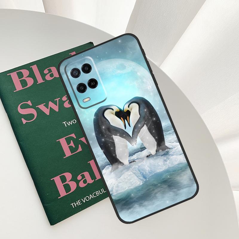 Penguin Case For Oppo A15 A16 A17 A52 A72 A76 A96 A54 A74 A94 A54S A57S A58 A78 A98 A57 A77 Cover