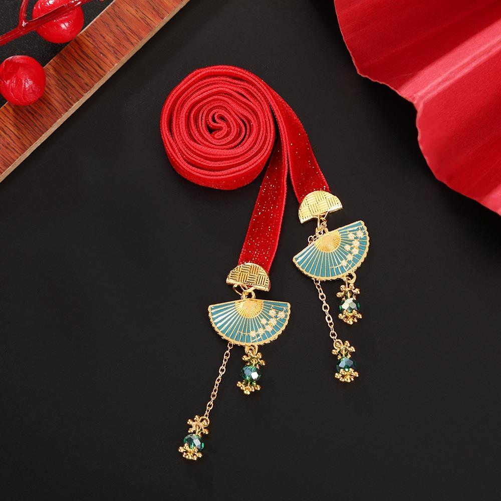 Tassel New Year Hair Rope Butterfly Chinese Long Hairband Sweet Girls Ribbon Head Rope  Festival